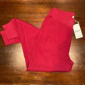 Pact Organic Cotton Waffle Knit Lounge Pants Joggers Red - Size M